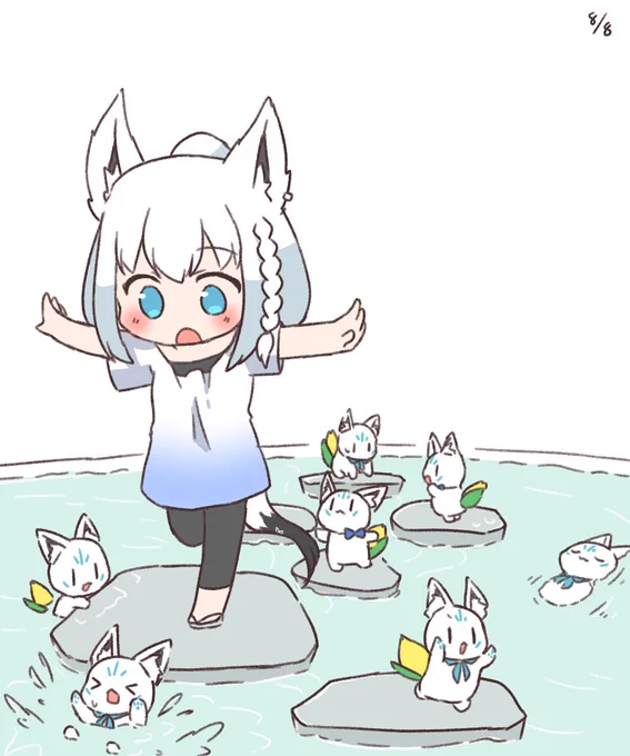 石飛びするフブキちゃんとすこん部
#絵フブキ #フブキCh 