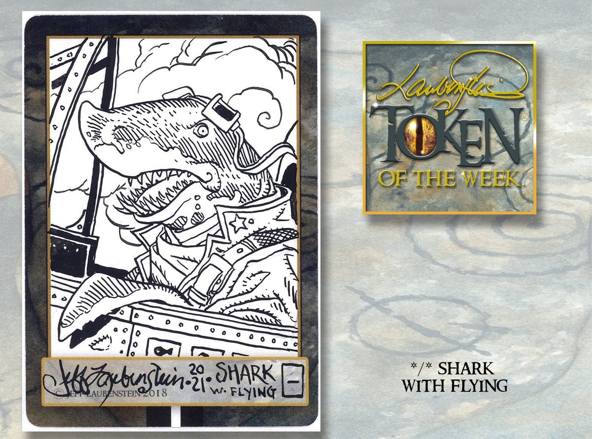 IllustratorJeff's tweet photo. Hello #MtG peeps. Here is the latest #TokenOfTheWeek. It's a */* Shark (with Flying) & was suggested by Randy "What, you don't have a shark?" Post. Thanks Randy. Now I need a bigger boat. =)
#MtGtoken, #SharkToken https://t.co/xGSPNfMALD