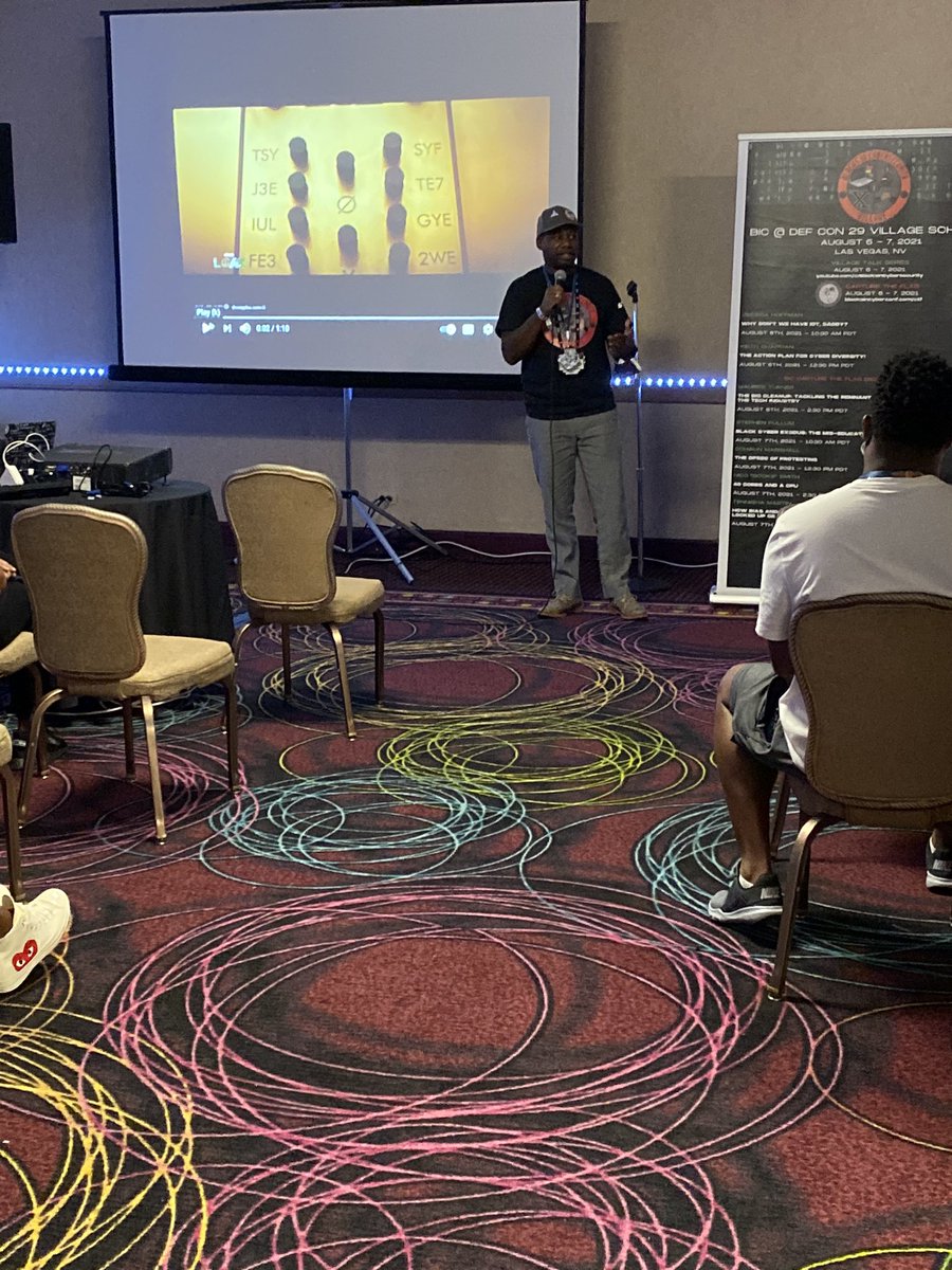BlackInCyberCo1's tweet photo. Thank you for tuning in to our 2:30 pm talk by @nicolaialexander !
Link: https://t.co/bT9153luvt
#BlacksInCyber #BIC_Village
#BlacksInCybersecurity #Defcon29
#LitLikeBIC #Defcon
#BIC #blackincyber #blackincybersecurity #bic_ctf #socksctf #WeAreDefcon #BadgeLife https://t.co/2NzRtLjWkP