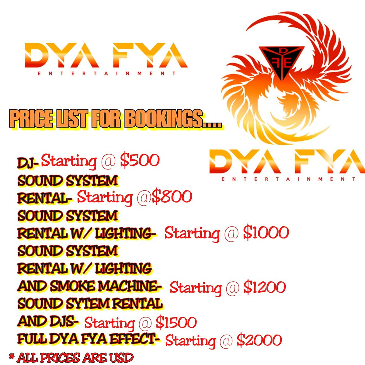 dyafyaent's tweet photo. 🔥🔥AVAILABLE FOR BOOKINGS.....🔥🔥
#DJs #MC #soundsystem #lighting #smokemachine #andmore 🙌🏿🙌🏿
#DYAFYAENTRTAINMENT
#WEKEEPITLIT 🔥🔥🔥 https://t.co/yBA7mOUix3