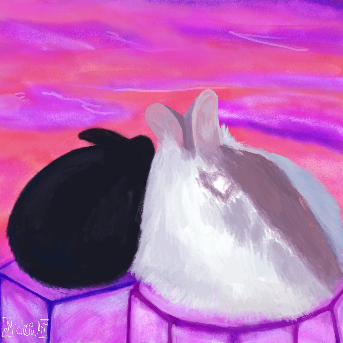 MichysuArt's tweet photo. Cuarta palabra del reto!!
Pista son los engreídos de Tula Gang
Adivina la palabra de @_nelav 💖
--✨--
Fourth word of the challenge!!
Hint, they are Tula Gang's darlings
Guess the word of @_nelav 💖
#drawing #challenge #myart #cute #rabbits #sunset #tulagang #commissionart https://t.co/inv655qnYK