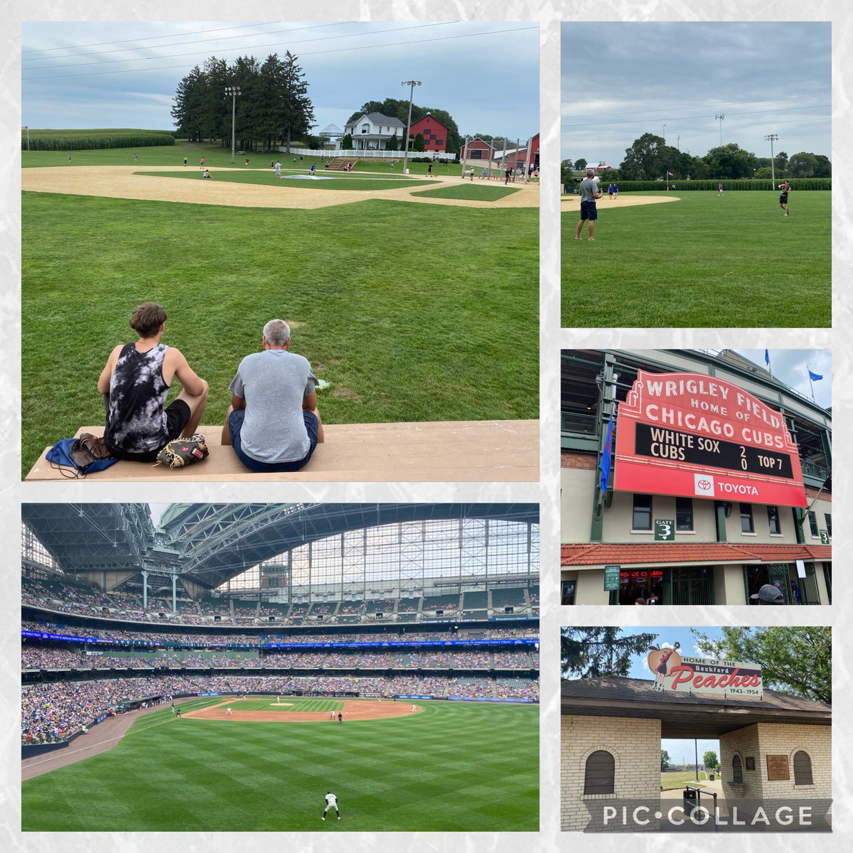 Headed back from a family Midwest road trip. I got to see a Brewers game at American Family Field, look around the field where the women’s baseball team, the Rockford Peaches played, play catch with my mom and dad at the Field of Dreams movie site, and see Wrigley Field.