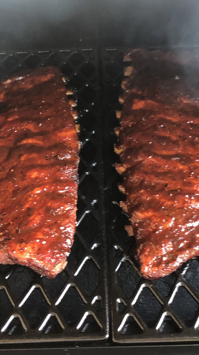 aabmasonry's tweet photo. Just some St. Louis ribs seasoned with @MeatChurch Gospel and Holy Gospel rub on the @PitBossGrills PRO 850 sauced with some cherry bbq sauce @wjwheeler54 @HaroldStockburg @GoBlueRalphy @thisgrilllife @armstrong8785 @ramtuff02 @jonkelly31 @JonassenRussell @DrBBQ @beerstoregurl https://t.co/gkLXmrQSvP