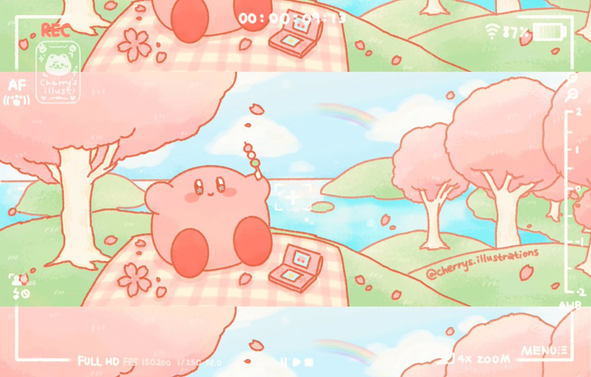 cherrysillus's tweet photo. One of my favourite commissions that I drew! Kirby themed twitch stream banner💕 #twitchstream https://t.co/6tx0ZW0GCm