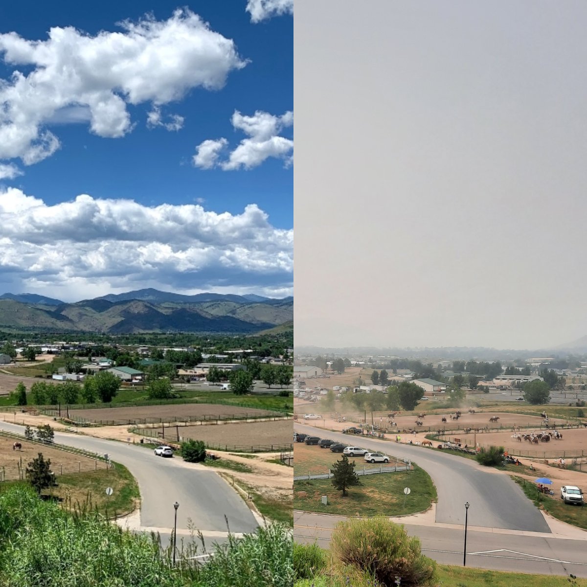 Denver's air quality on Saturday is the worst in the world: bit.ly/3lEQvaT  📸: Michael Rhodebeck