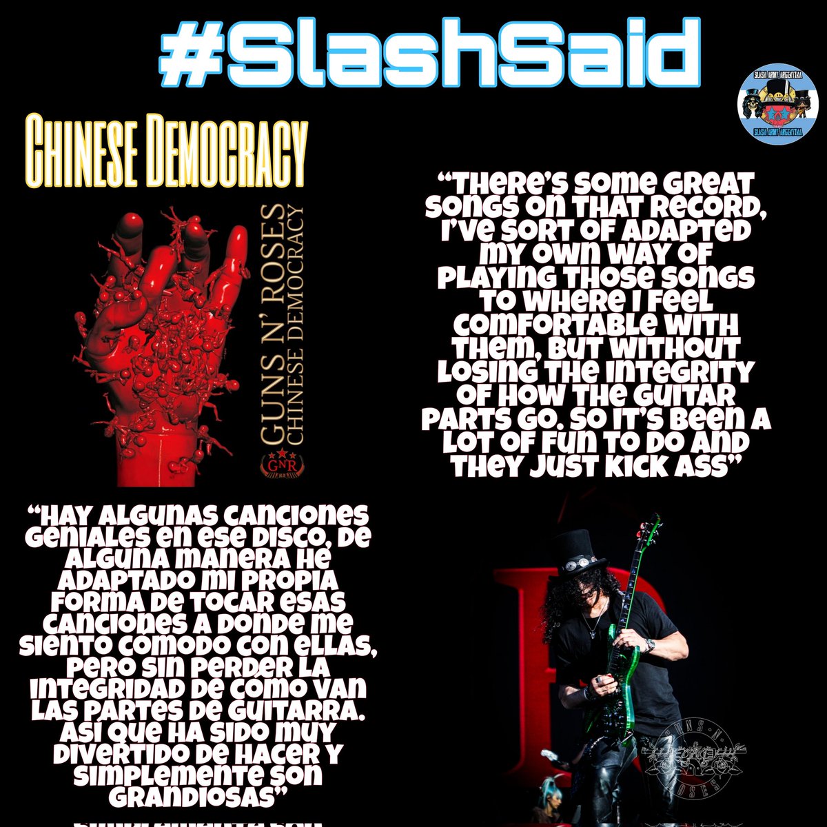 SlashArmy_ARG's tweet photo. Chinese Democracy... 🤘🏻🎩
#SlashSaid @Slash #Slash #GunsNRoses #ChineseDemocracy #GNR #GnFnR #RnFnR #GNR2021 #SlashArmyArg #ABSUЯD https://t.co/lcVCDRlkCL