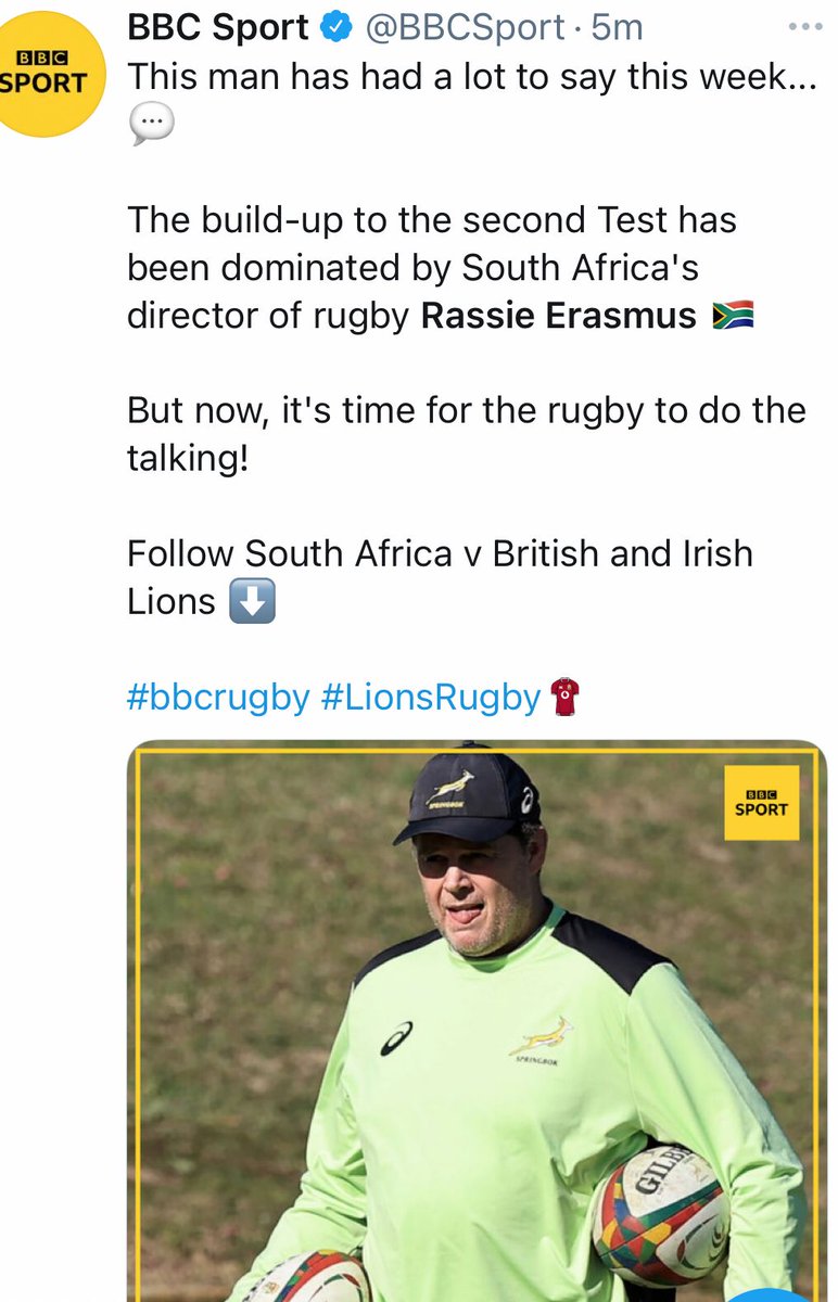 thenosyone987's tweet photo. So in the end rugby did do the talking... @RassieRugby @BBCSport @Springboks https://t.co/FH6oLRcRHq