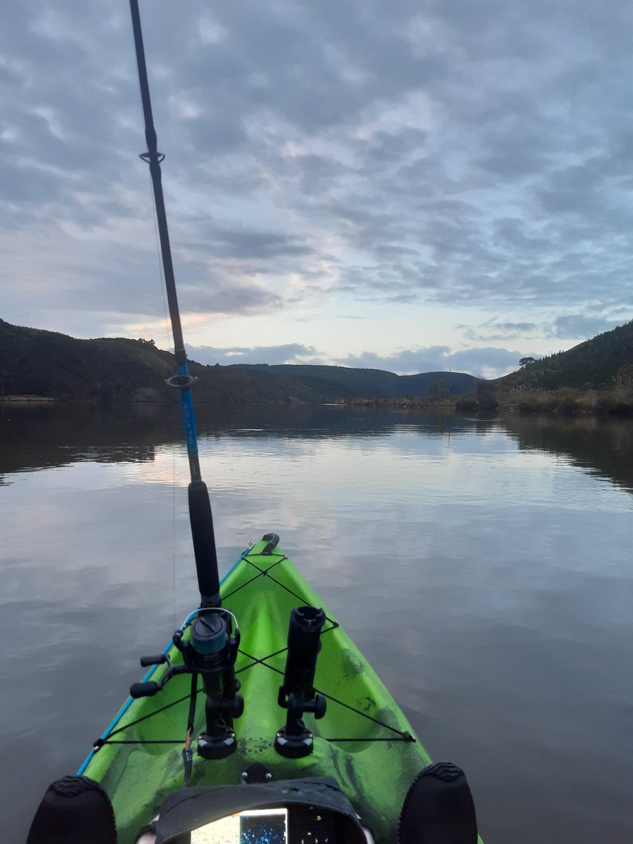 ppgardne's tweet photo. Tranquil but very cold (3.5°C) water temperatures this morning.  I half expected to see icebergs. #Henley #Taieri https://t.co/52ad56s0pz