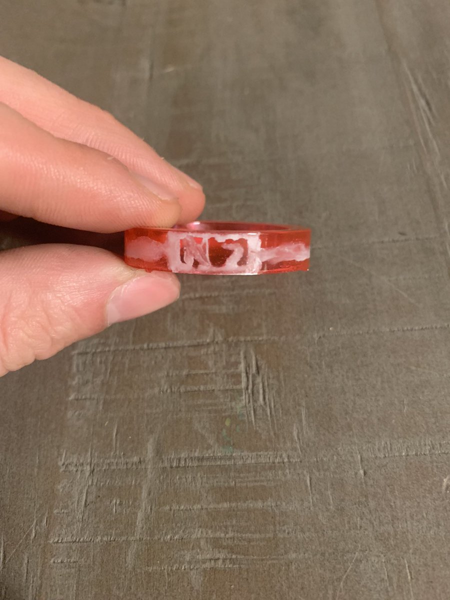 AutisticArtist4's tweet photo. Practiced painting on the rings for an order

#pendant #N7 #resin #blue #red #white #paint #resinpendant #art #artist #resinart #resinartist #painter #autisticartist https://t.co/zLLgCydSIw