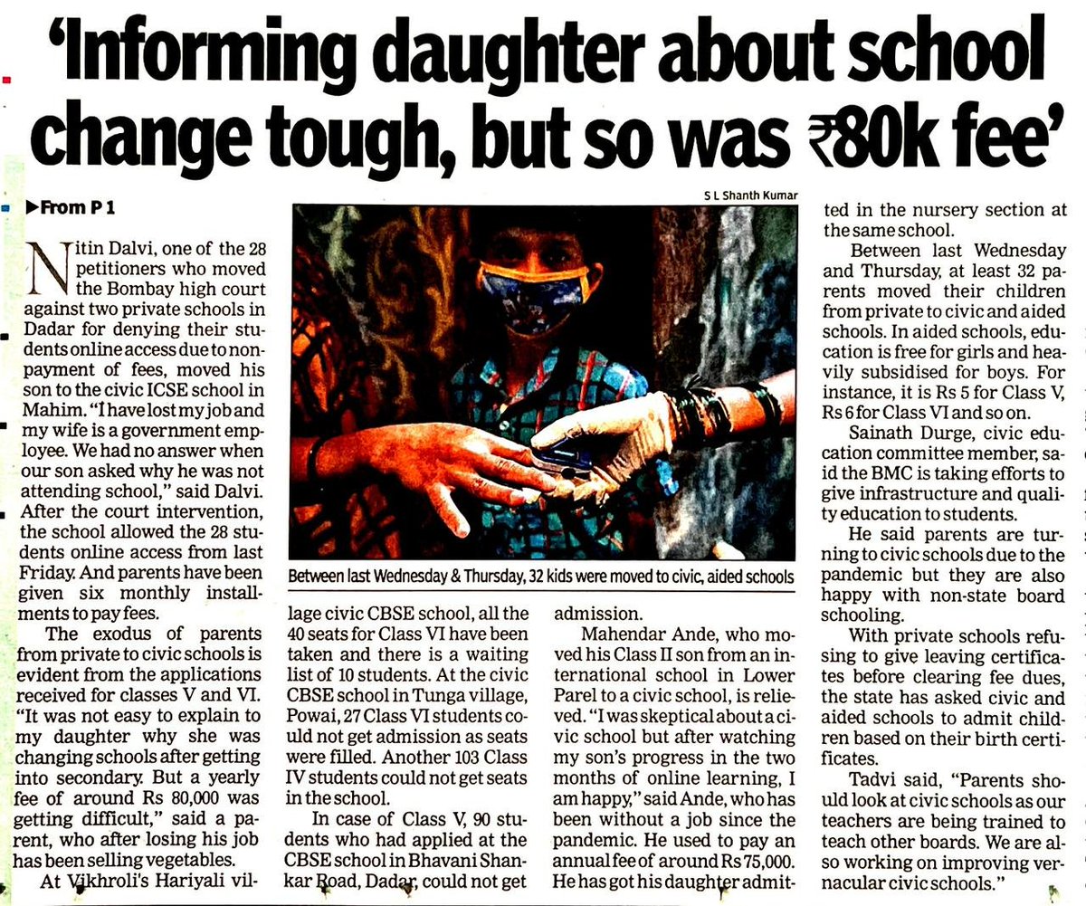 Thanks to all the parents who have shown trust in municipal schools. I'm Proud of @mybmc @mybmcedu @CMOMaharashtra @AUThackeray @mayor_mumbai @DurgeSainath @salilashutosh @AshwiniBhide  
 @sandhyanairTOI