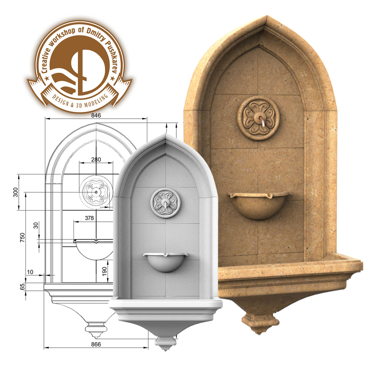 3dworker_ru's tweet photo. Park fountain
Designed by me for one of my customers model fountain with drawings for production.
#sculpture #3dart #3dmodeling #fountain #stoneart #marble #granite #3dfountain #stonedesign #мрамор #фонтан #каменныйфонтан  #дизайнкамня #гранит #изделияизкамня #парковаяскульптура https://t.co/aKOr6789VD