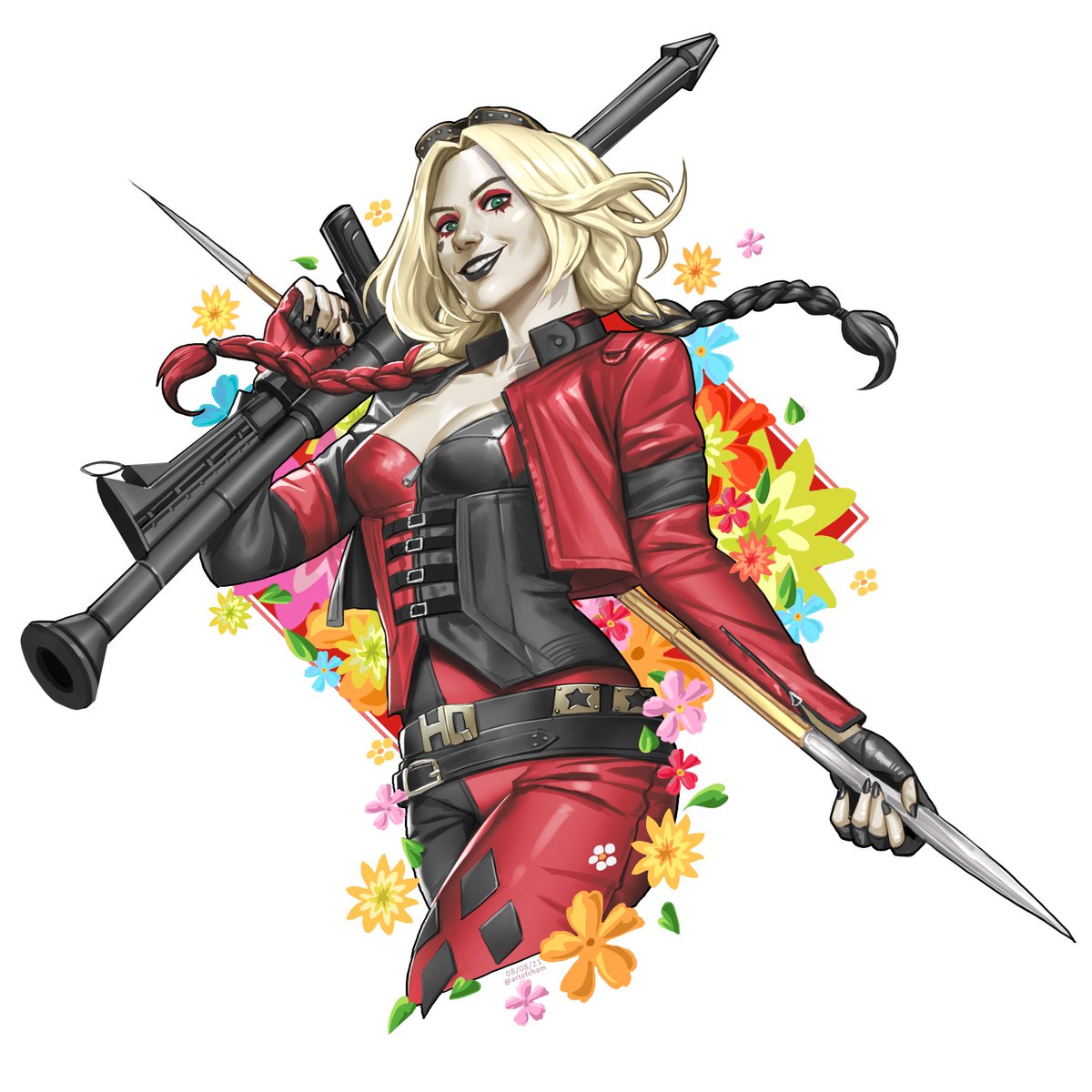 artofcham's tweet photo. My rendition of Harley Quinn's new outfit from #TheSuicideSquad2 
#HarleyQuinn #dc @JamesGunn @margotrobiie https://t.co/6ynSXWQpsk