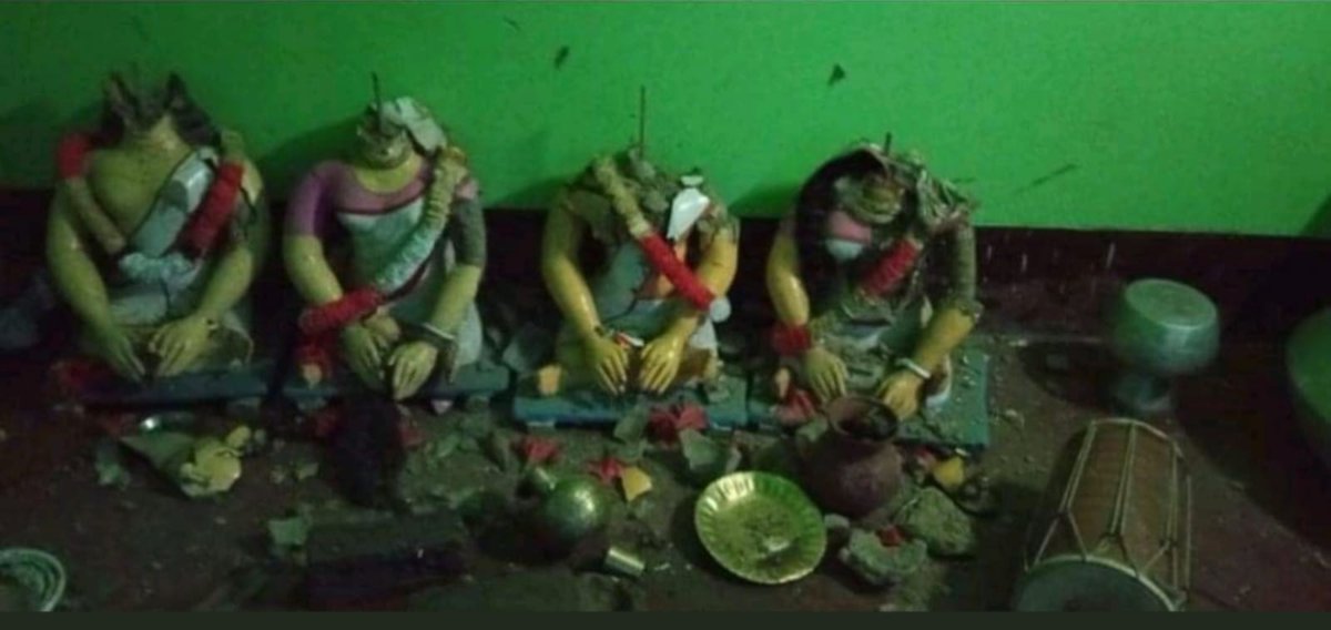 MeghUpdates's tweet photo. Bangladesh: Is|amists have Atacked and Vandalized 58 H!ndu Houses and All the Temples in Shiali and Gowara Villages in Khulna dist yesterday: BHUC https://t.co/T2wgTtdb0y