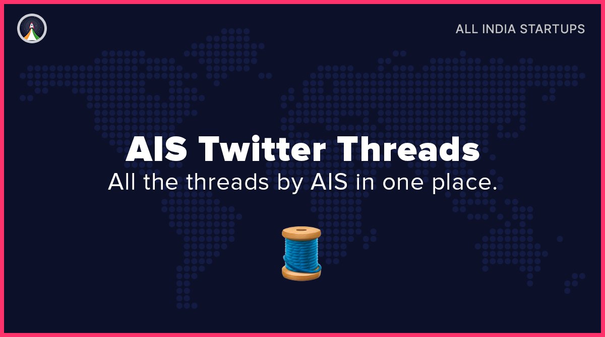 All India Startups 🚀 on Twitter: "All the @aisclubhouse twitter treads in one place! Please ReTweet 🙏🏽 🧶 Thread 👇🏼👇🏼👇🏼 https://t.co/VD9YP1zUfv" / Twitter