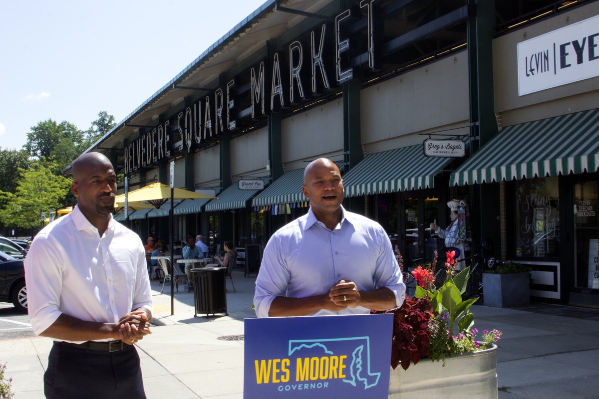 iamwesmoore's tweet photo. This week in North Baltimore meeting with small business owners with @MarkConway4th – from @mstashaflowers, to the @HistoricSenator, to #zenwest – small businesses are the backbone of our communities, and have been through so much over the past year. https://t.co/6HYPfCh6wM