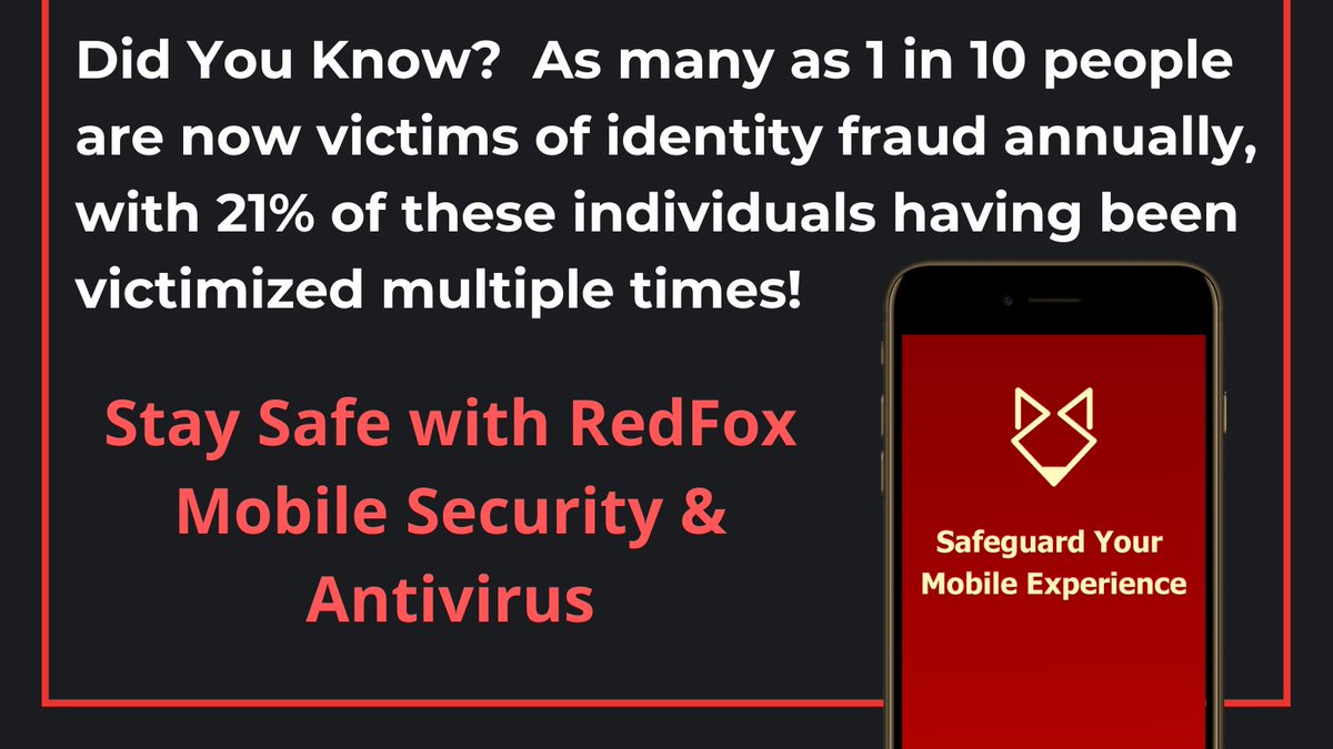 RedFox_App's tweet photo. Are you a victim of identity theft? You might be… and not even know it. Stay Safe with us! - https://t.co/4158MyU7Q6
.
.
#dataprotection #cybersecurity #privacy #security #dataprivacy #tech #hacker #infosec #cyberattack #100DaysOfCode #womenintech #AI #twitme #javascript #Python https://t.co/RYO32LCuL9