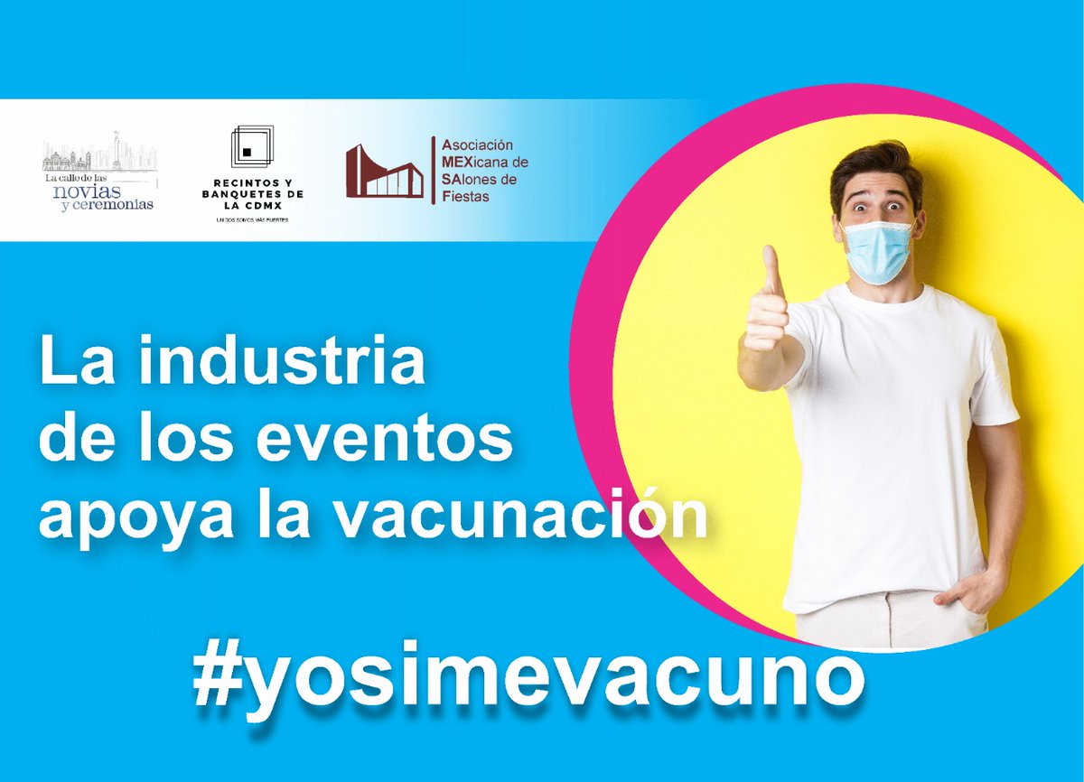 AMEXSAF's tweet photo. La industria de las reuniones damos nuestro absoluto respaldo a la estrategia de @GobCDMX 
Hoy, tenemos vacunas. Vamos con todo para que los conciudadanos estén protegidos y nosotros llevemos pan a la mesa @Claudiashein @FadlalaAkabani @PPMERlNO @EduardoClark #cerrarnoesopcion https://t.co/ePq952LvnD