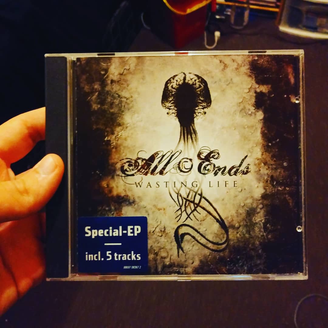 coopercastille's tweet photo. All Ends EP, "Wasting Life", released back in 2007. You might recognize the singers (Emma and Tinna) for doing vocals on "With Me", the final boss music for Sonic and the Black Knight! #allends #wastinglife #ep #CD https://t.co/7KBgI3c7Xu