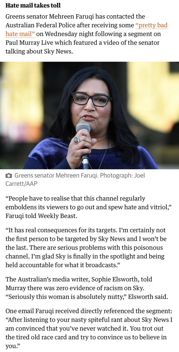 MrKRudd's tweet photo. Of course an audience that's fed toxic, far-right extremist politics is more likely to send threatening, racist emails… Many people who are attacked by Murdoch then receive threatening messages. It’s dangerous. #MurdochRoyalCommission https://t.co/OhpDMLTvWe