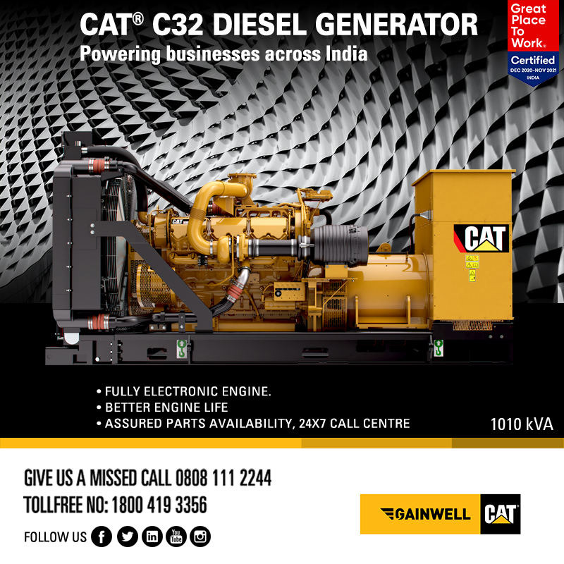gainwellcat's tweet photo. CAT® C32 Diesel Generator: Fully electronic engine, better engine life with 24*7 call centre support.
To know more please visit us at https://t.co/XBpxlYB14u or call us on 18004193356.
#CATC32 #C32DieselGenerator #1010kVADieselGenerator https://t.co/n8vn94d4oN