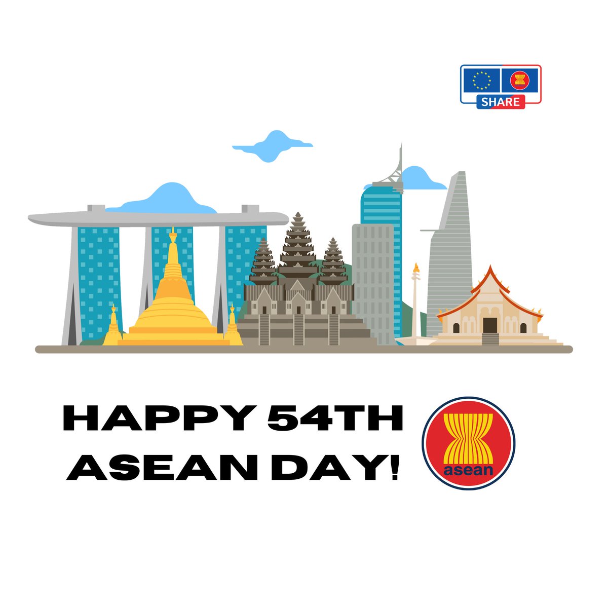 SHARE_ASEAN's tweet photo. Together with ASEAN, SHARE will enable greater harmonisation and internationalisation of #ASEAN higher education. Happy #ASEANDay54!π
#EUASEAN44 #WeSHARE #NaturalPartners #EUinASEAN https://t.co/3RXXQmccl0