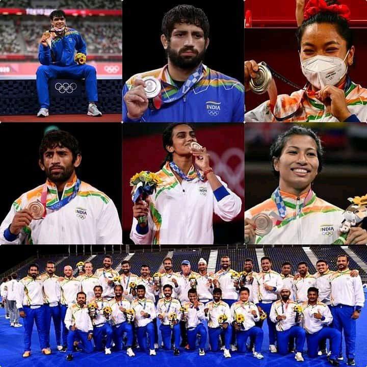Utkarsh66576860's tweet photo. Cherishable #Olympics for #India at #Tokyo2020ย
Highest ever Medals ๐ฅ
Nation is Proud of these
Stalwarts ๐
@Neeraj_chopra1 #RaviDahiya
@mirabai_chanu @BajrangPunia @Pvsindhu1 @LovlinaBorgohai @TheHockeyIndia
#HistoryScripted
#TeamIndia https://t.co/nDSevlay6s