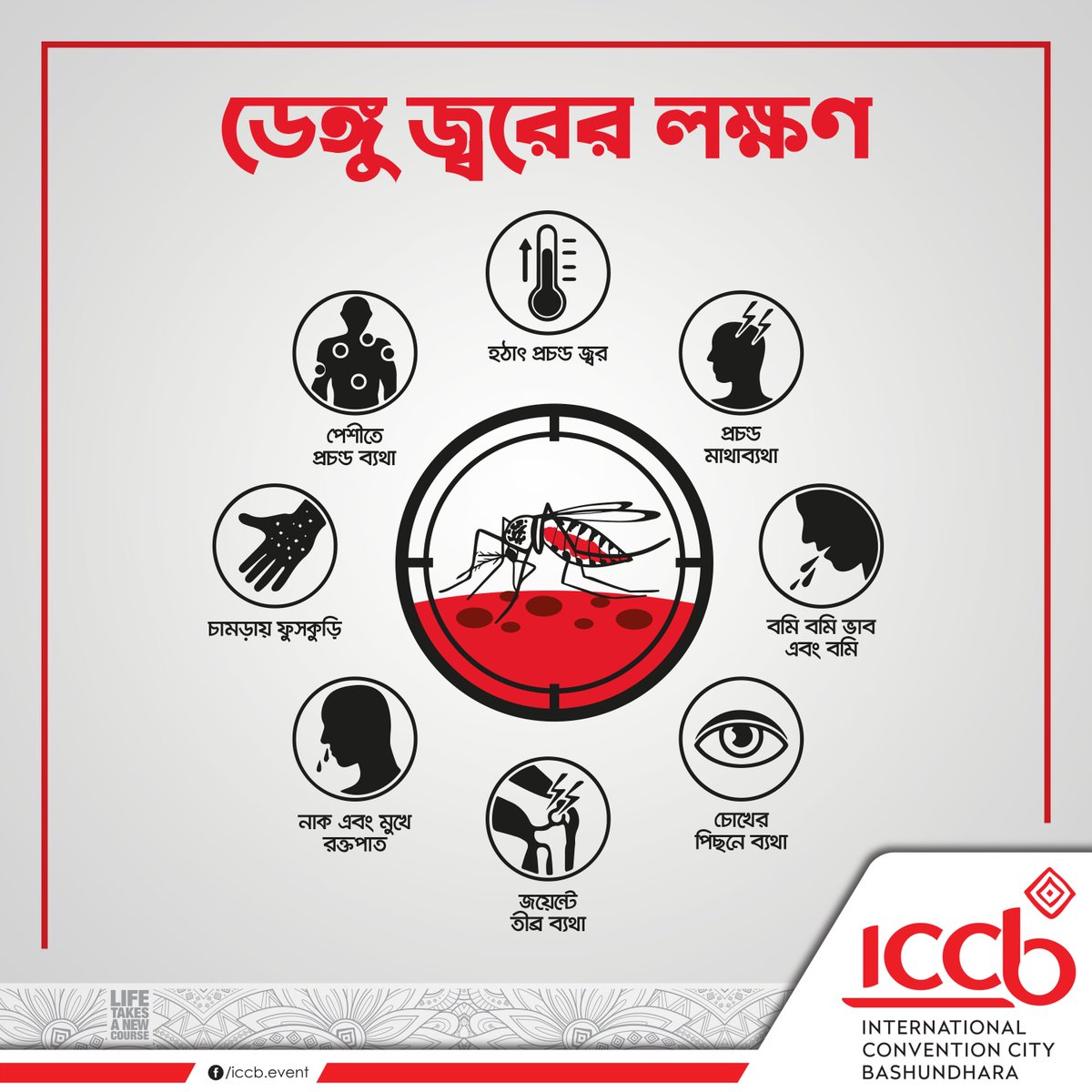iccb_bd's tweet photo. সাম্প্রতিক সময়ে এডিস মশা বাড়ছে, একই সাথে বেড়ে চলেছে ডেঙ্গুর প্রকোপ। শরীরে নিন্মোক্ত লক্ষণগুলো দেখলে আপনি বুঝবেন যে ডেঙ্গু জ্বরে আক্রান্ত হয়েছেন। তবে এসব লক্ষন না প্রকাশ পেলেও অনেক ক্ষেত্রে ডেঙ্গু জ্বরে আক্রান্ত হতে পারেন। তাই অবশ্যই ডাক্তারের পরামর্শ নিয়ে চিকিৎসা নেয়া উচিত। https://t.co/EA2yFw4wvr