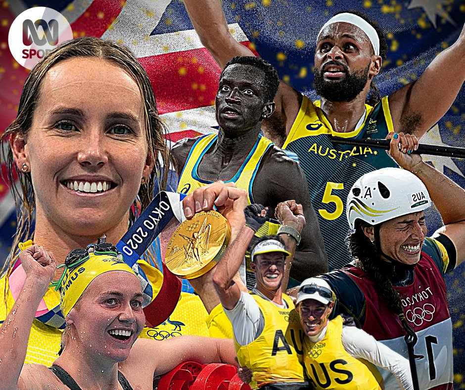 abcsport's tweet photo. 🇦🇺💚💛 THANK YOU 

Thank you to our Olympians. You gave us something to cheer for when we needed it the most. Yelling at our televisions from our living rooms - you made us cheer, smile, cry, and you made us proud. 

And thank you to you, who came along with us for the ride. https://t.co/ogtqmro2I4