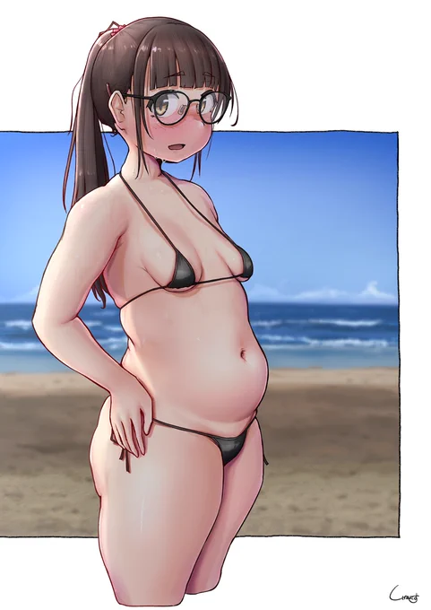 誰もいないビーチで、ムチぽちゃマイクロビキニガールと... 