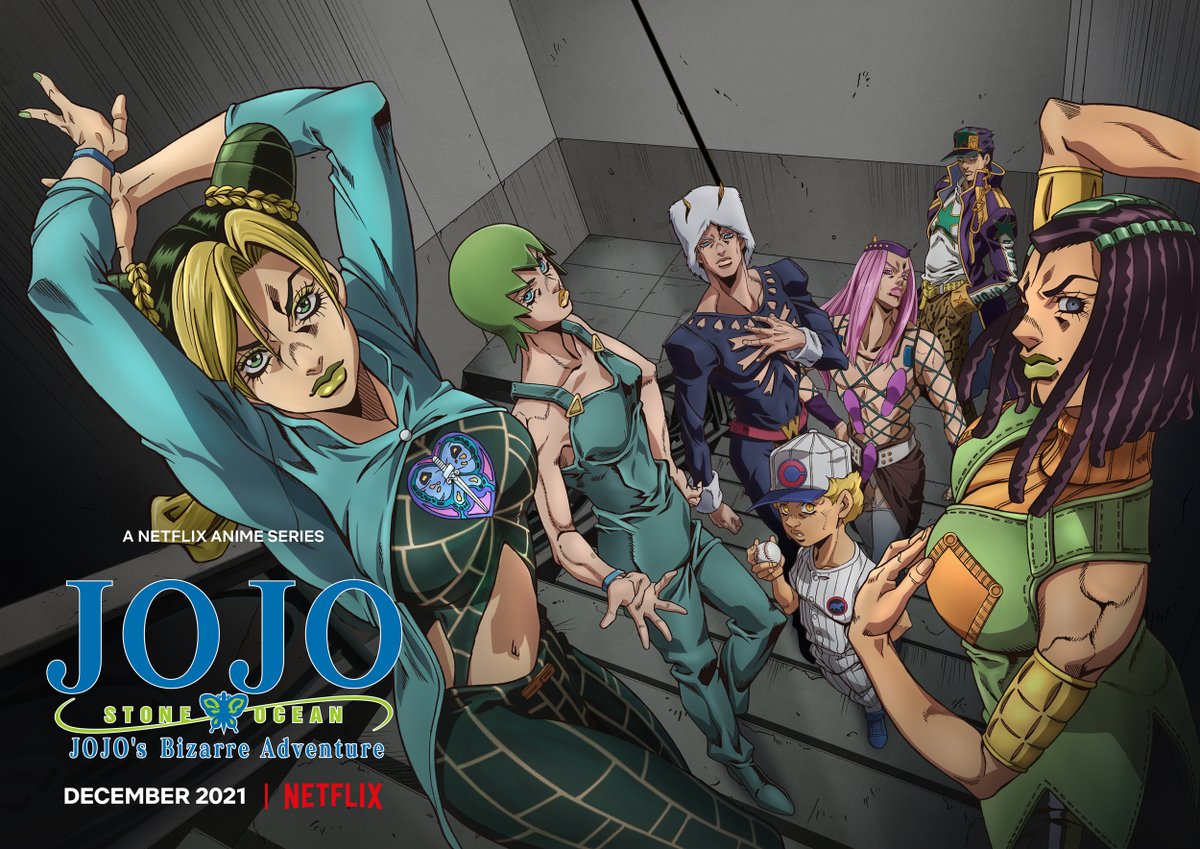 NetflixGeeked's tweet photo. welcome to Jojo’s Bizarre Adventure #STONEOCEAN. meet

Fairouz Ai as Jolyne Cujoh
Mutsumi Tamura as Ermes Costello
Mariya Ise as F.F.
Atsumi Tanezaki as Emporio Alnino
Yuichiro Umehara as Weather Forecast
Daisuke Namikawa as Narciso Anastasia
Daisuke Ono as Jotaro Kujo https://t.co/iQyjvzDRiK