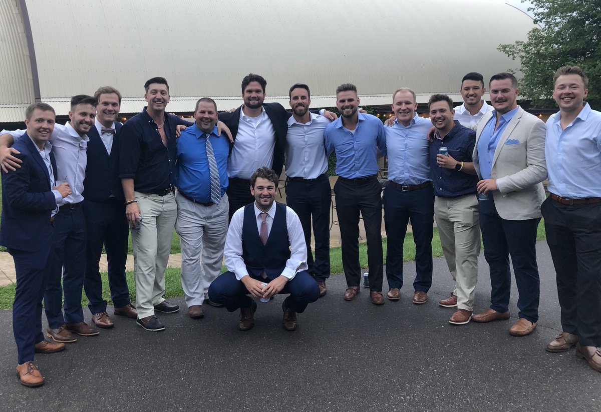 coachKBateman's tweet photo. Had an awesome time at Jordan & Macey’s wedding tonight. Auggies everywhere! The baseball program was well represented! #Family #AuggiePride #FDSA #OutKickedHisCoverage https://t.co/bP4OgzBfZr