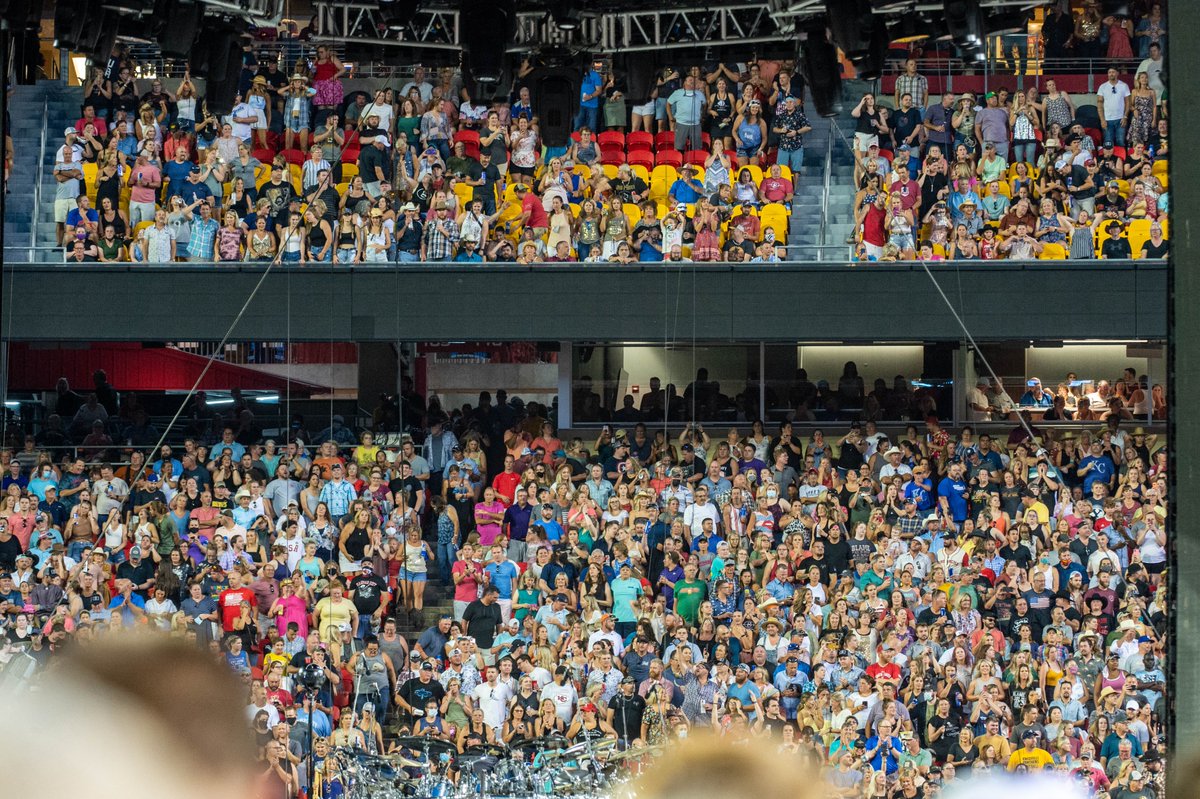 Inside Arrowhead Stadium tonight, country music star Garth Brooks performs in front of a record crowd.