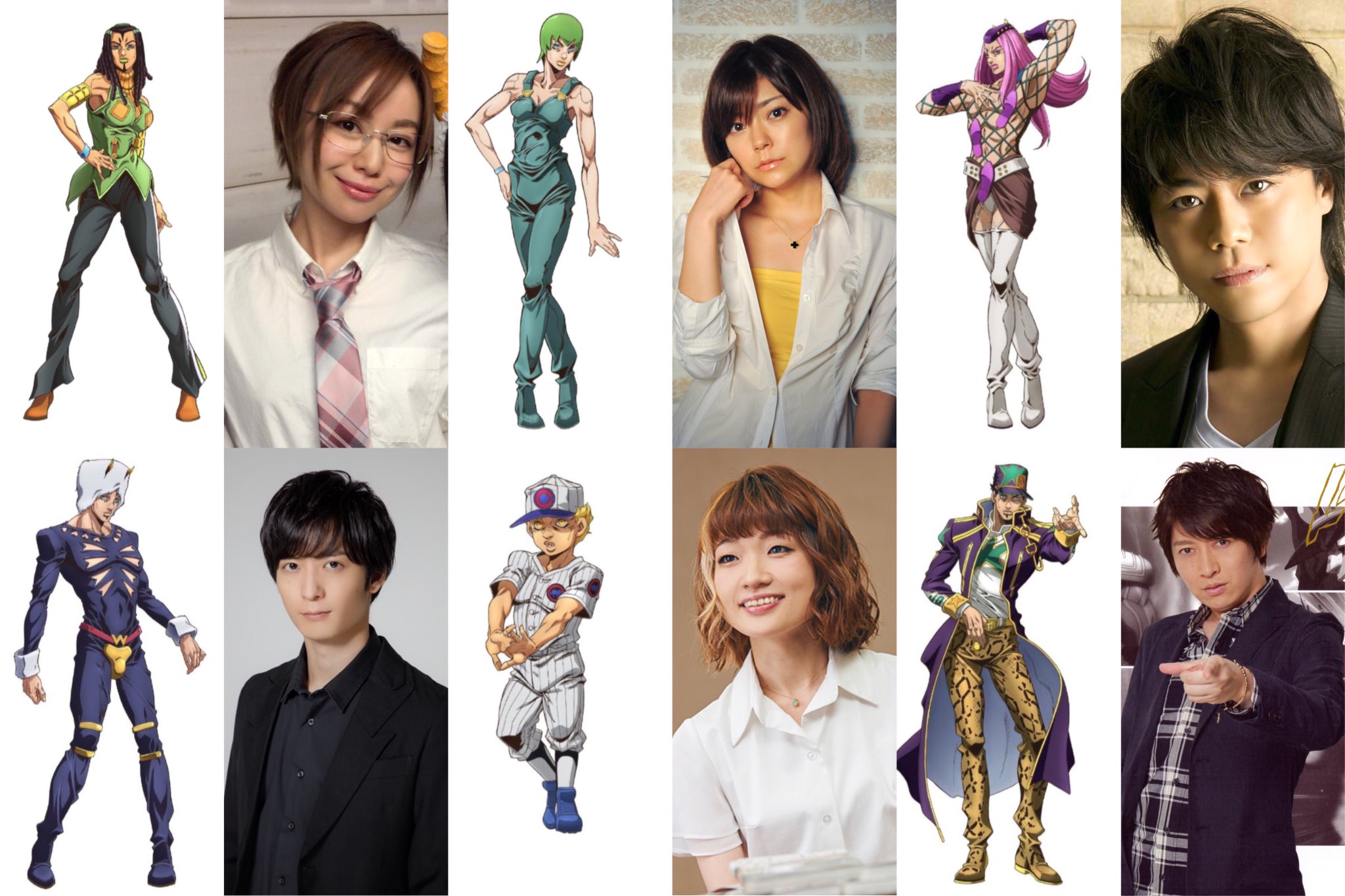 Sticker ᴶᴶᴮᴬ ᴺᴱᵂˢ Confirmed Voice Actors For Jjba Part 6 Stone Ocean Anime Jolyne Fairouz Ai Ermes Mutsumi Tamura Foo Mariya Ise Anasui Daisuke Namikawa