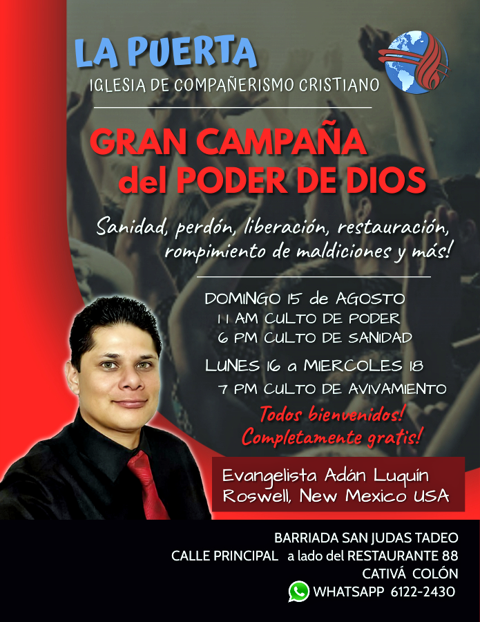 PuertaPanama's tweet photo. Gran Campaña del Poder de Dios!
#cativá #cativácolón #cativacolon #colónpanamá #colonpanama #lapuerta #iglesialapuerta #compañerismo #iglesia #compañerismonuevavida #cfmpics https://t.co/2wMROT4c1g