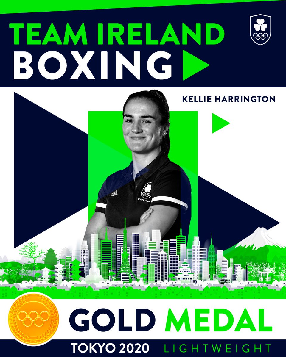 #Boxing 

KELLIE HARRINGTON IS THE OLYMPIC CHAMPION!!! 🥇🥇🥇

She has beaten Beatriz Ferreira of Brazil by unanimous decision in the Women's Light (57-60kg) to win GOLD FOR IRELAND!
🔥🇮🇪🔥🇮🇪🔥🇮🇪

#TeamIreland #Tokyo2020  #HakunaMatata #Olympics