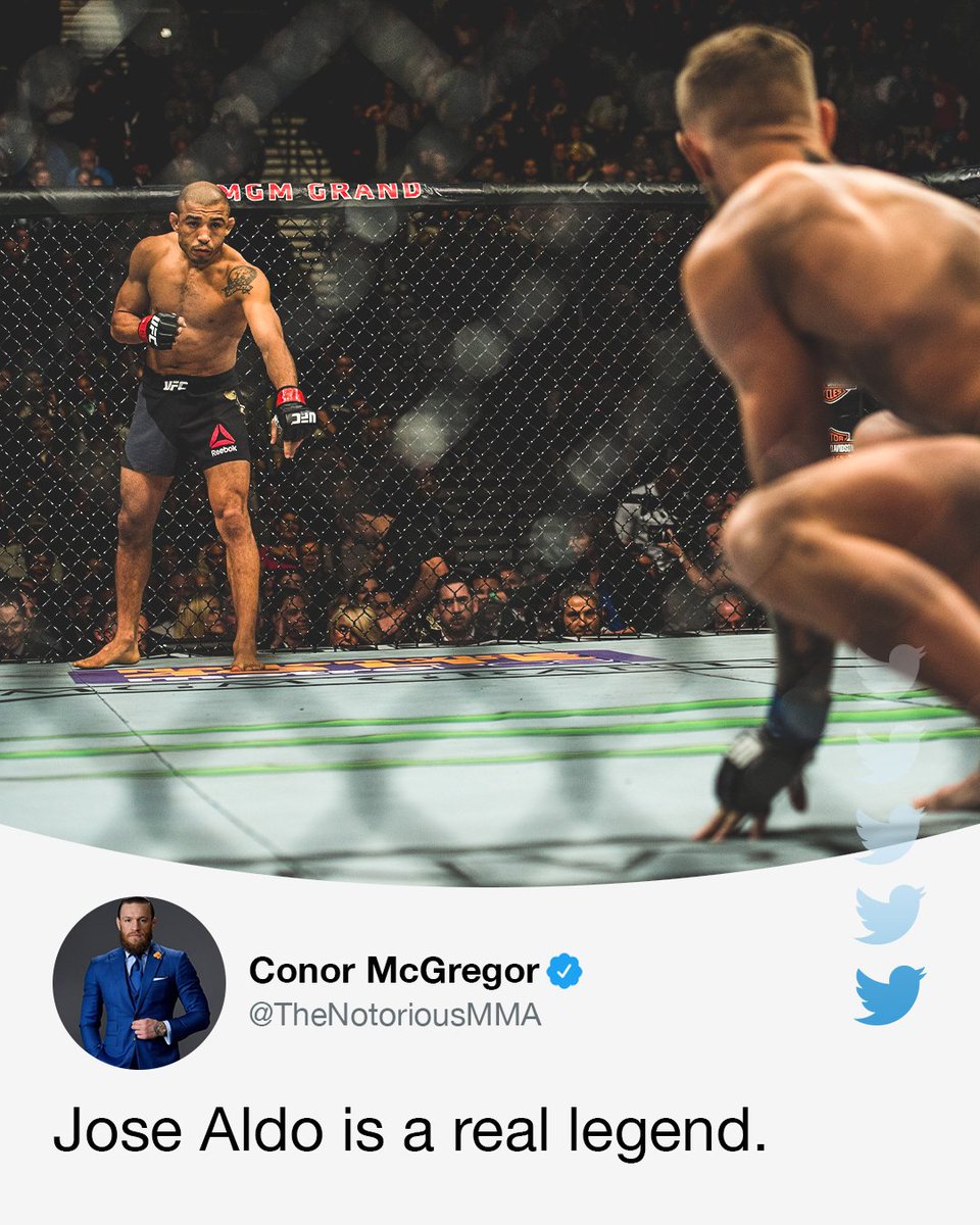espnmma's tweet photo. Conor McGregor paid tribute to former rival, Jose Aldo 🤝 #UFC265

(via @TheNotoriousMMA) https://t.co/Sug7I9N5iY