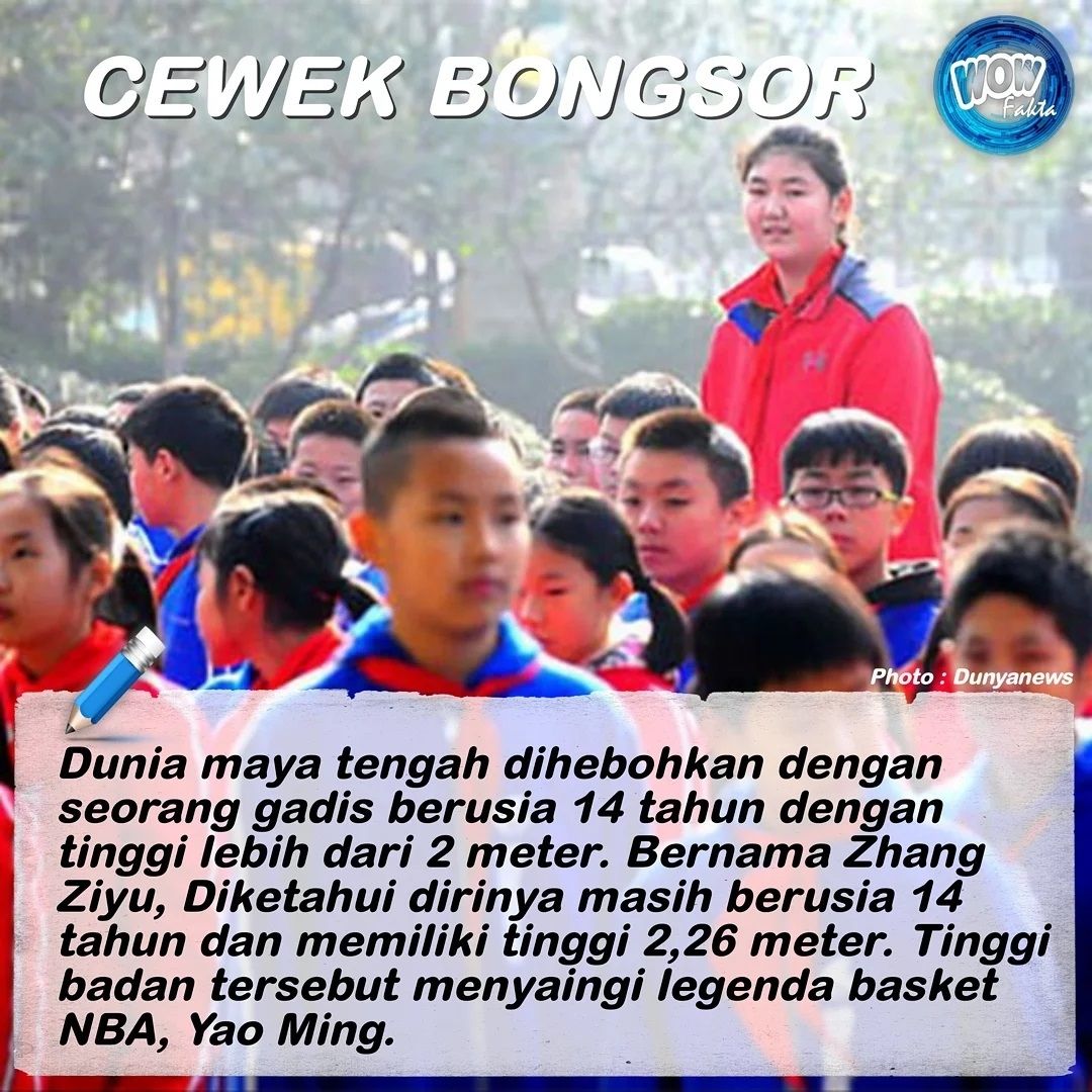 Zhang Ziyu berasal dari Provinsi Shandong, China mewarisi gen tinggi dan kemampuan olahraga dari keluarganya. Ibunya, Yu Ying adalah pensiunan pemain #basket profesional. Bahkan...⤵️
.
instagram.com/p/CRnDnFNLyda/…
.
.