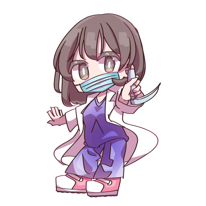 麻酔科の女医さん描きました 