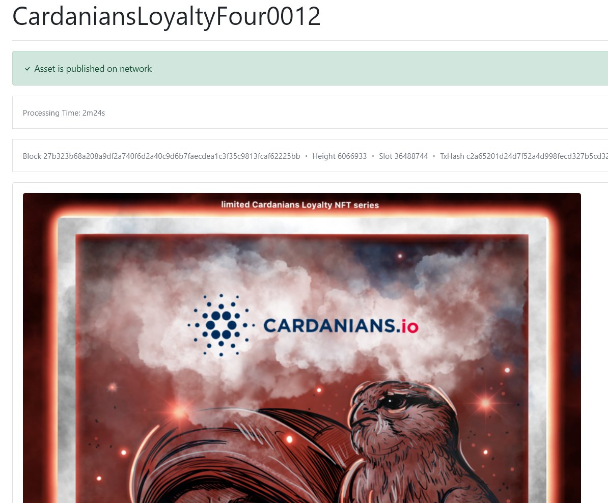 nftada_io's tweet photo. 🖼️After mint, you can see your result live 🙌

Like this: https://t.co/Z0epdV7xSy

$ADA #cardano #cardanonft #nft #cnft #NFTs #NFTCommunity #NFTs #nftcollector #nftart https://t.co/QHDrhAUL9Y