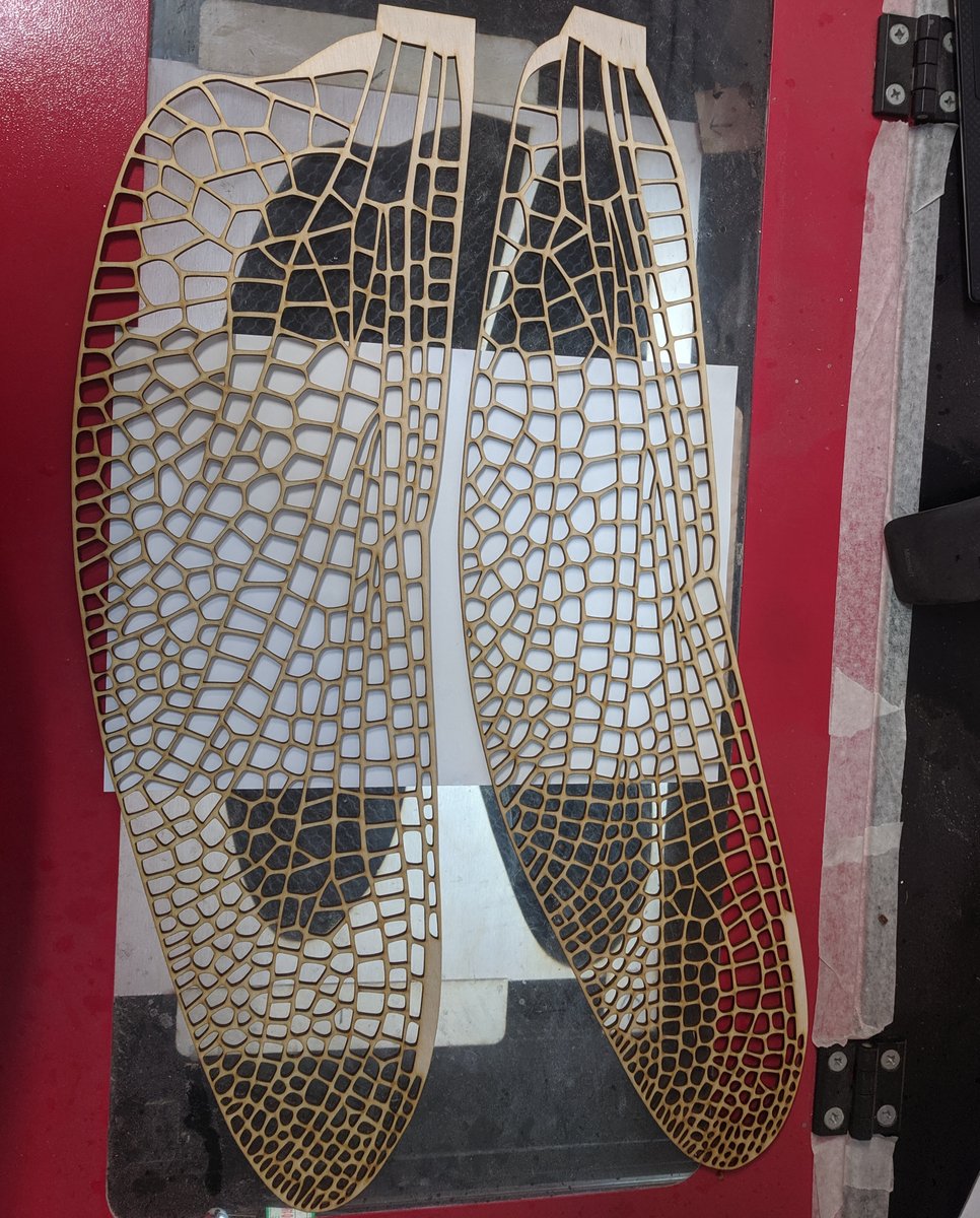 Ever wanted a pair of wings? Sounds like a job for a laser cutter! A4 paper in the background for scale 😀

Join us on Discord: cutt.ly/cardiff-hacksp…
