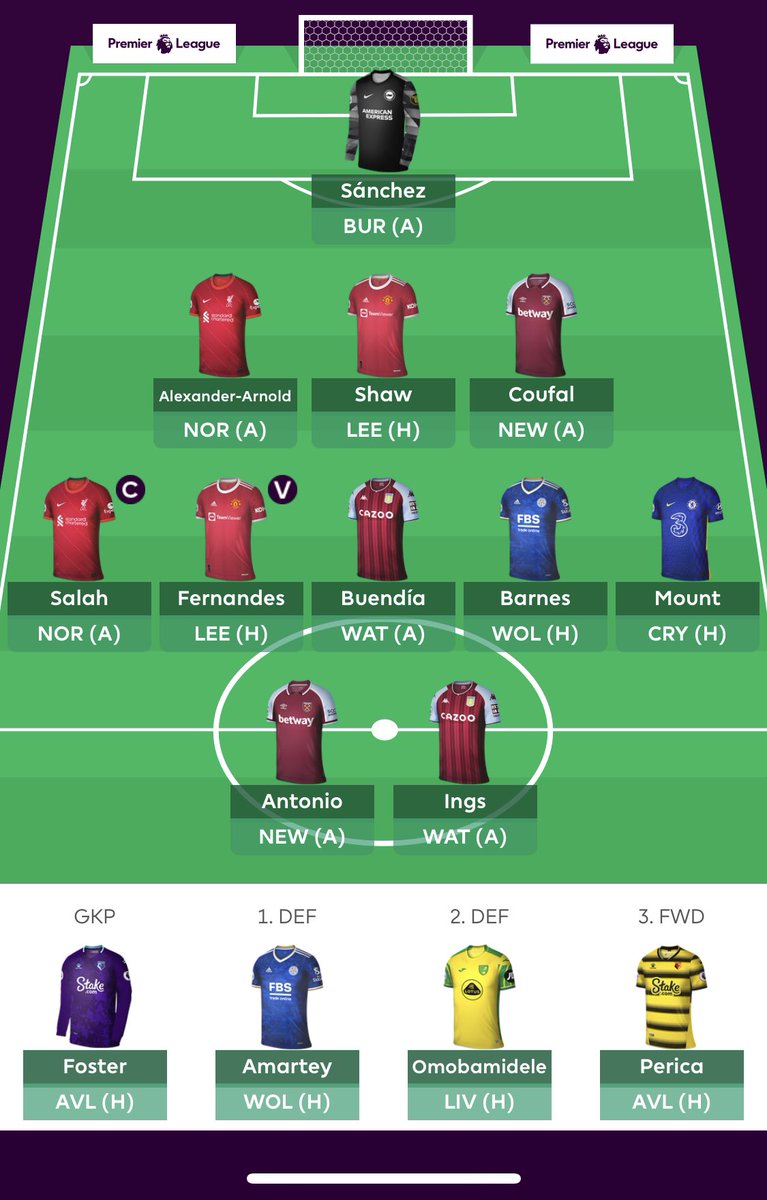 wynkcc's tweet photo. @FFH_Fergi @OfficialFPL Don’t know where to put this but would you mind rating my team? Thanksssss https://t.co/APhZklVtoD