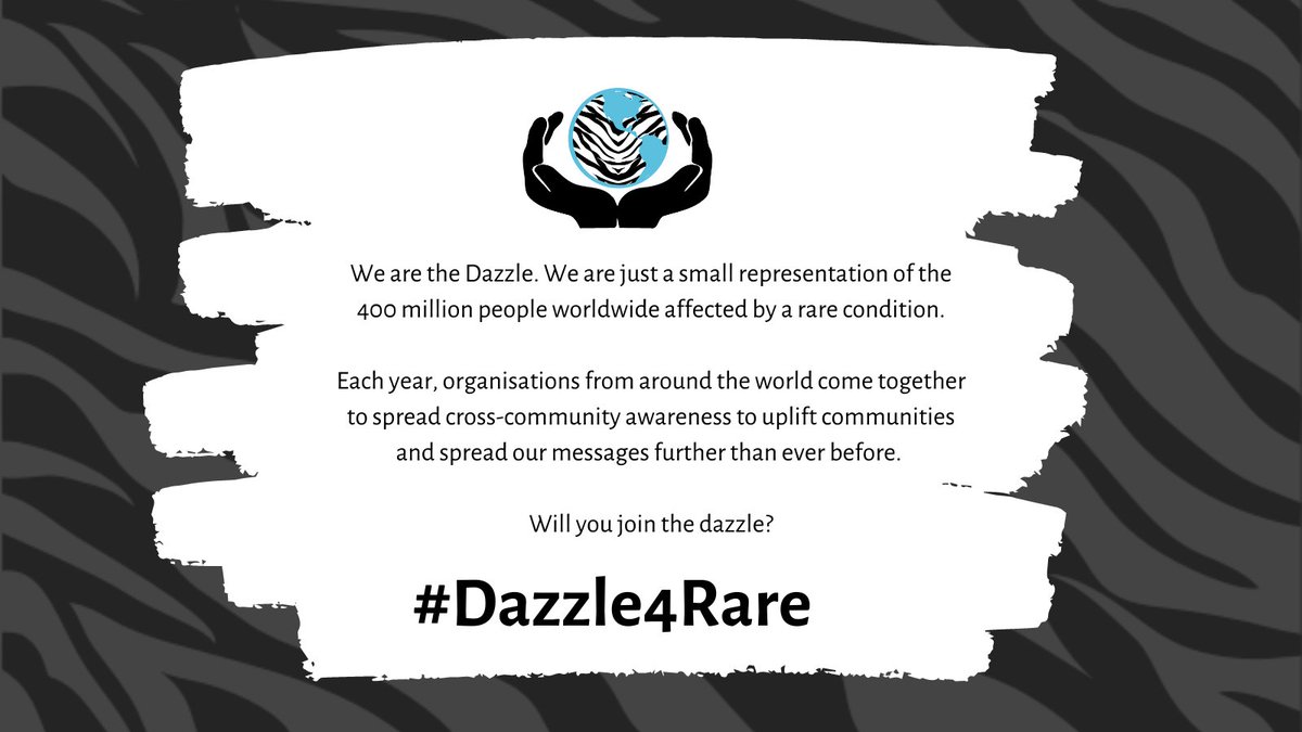 dazzle4rare's tweet photo. Each year, organisations from around the world come together to spread cross-community awareness, uplifting communities & spreading critical messages & facts about rare disease.
#dazzle4rare #raredisease #rareawareness #awareness #gyncsm #HEAwareness #healthcare https://t.co/bx88VWvnTO