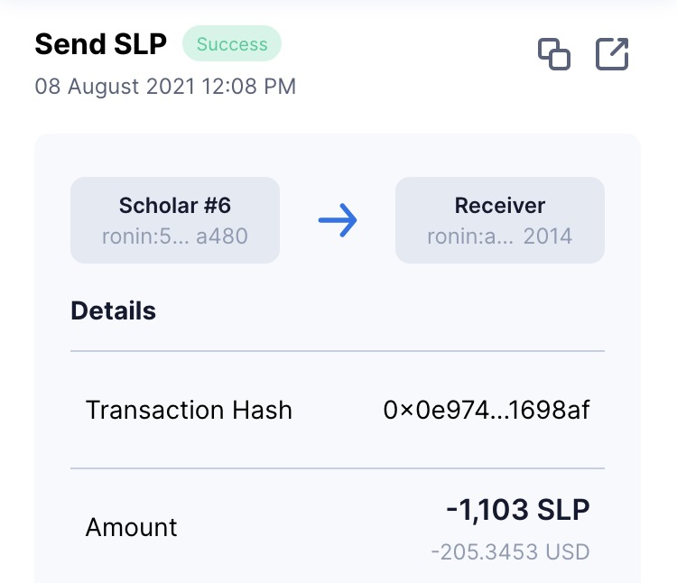 AxieDreamteam's tweet photo. What better way to start this beautiful Sunday than with fresh $SLP 💛

Congratulations Shawn on your first payout💰 We're pleased to have you on the team!

#AxieScholarship #AxieInifinty #AxieScholar $AXS $SLP https://t.co/S0cEKQMiwz