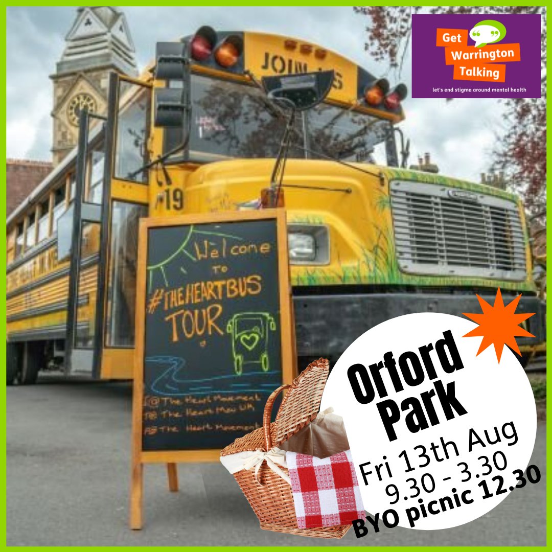 Good "almost" afternoon #Warrington

We want your presence at our event on Friday 13th in Orford Park. We are having a picnic, we are chatting walking, laughing &amp; more. We also host <a href="/TheHeartMovUK/">The Heart Movement</a> Tour Bus for the day. A bus that brings with ways of being more mindful. Ur Welcome