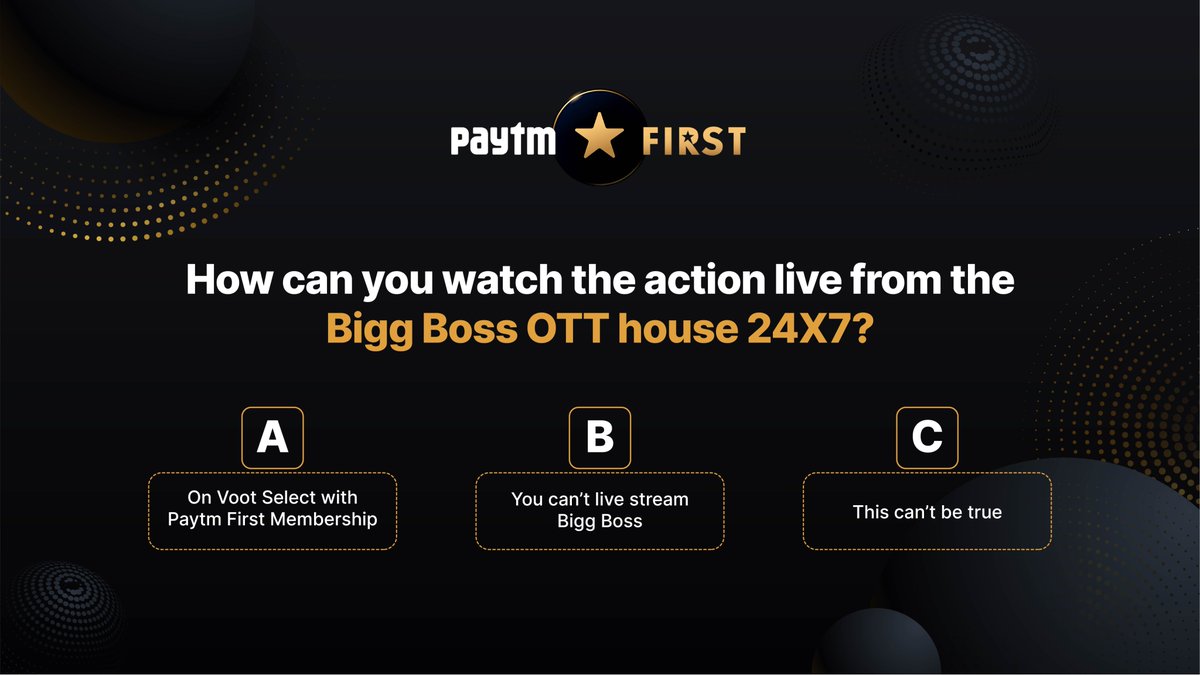 Q3 is here people! 
Answer > RT > Win #PaytmFirst Membership
#BBOttOnVoot
#ContestAlert