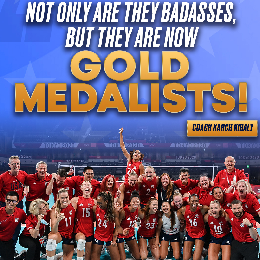 NBCOlympics's tweet photo. Coach @karchkiraly summed it up pretty well. 🥇🏐

#TokyoOlympics x @usavolleyball x @TeamUSA x #OlympicHERstory https://t.co/H4TJ1LkBC7