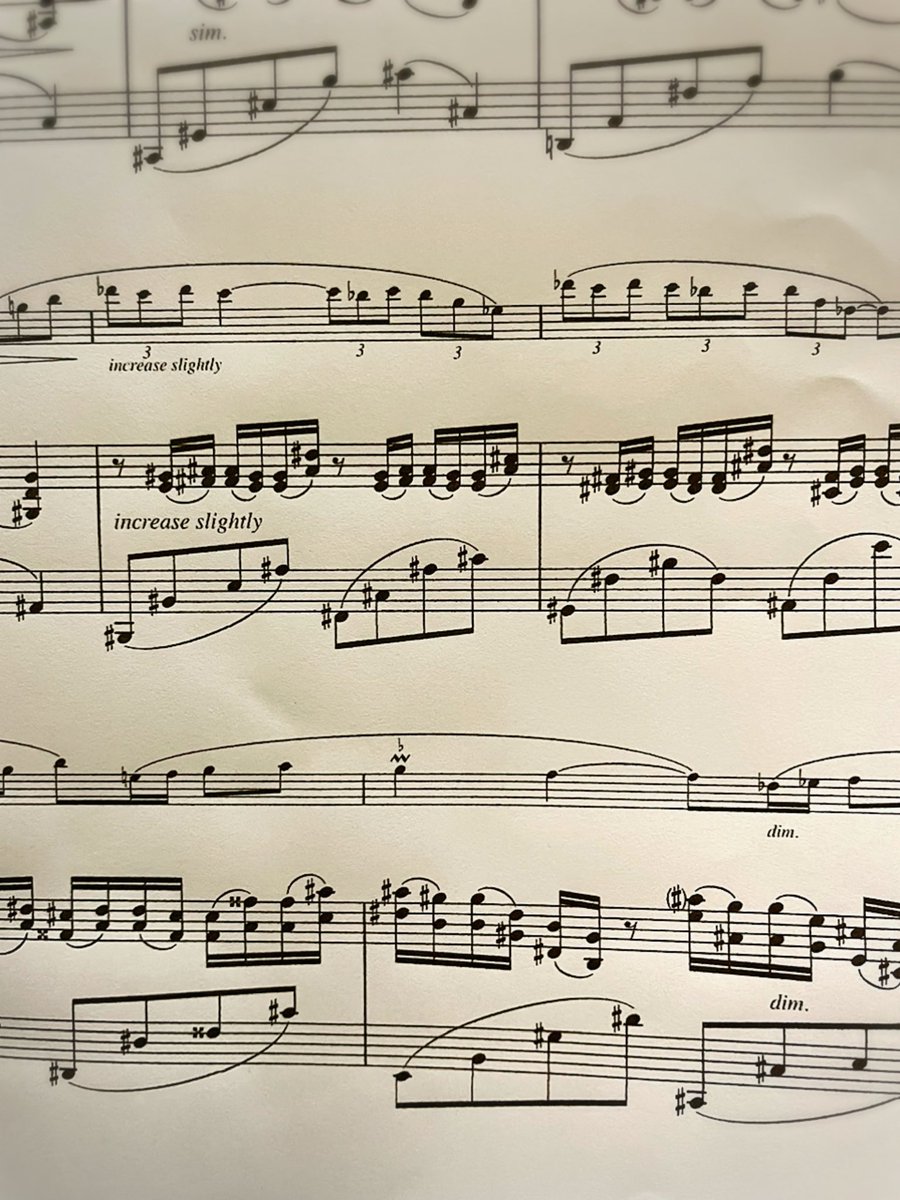 クレストンのサックス ソナタの伴奏を練習しているんだけど、どうやっても一楽章のこの重音をインテンポで弾けないよ😭😭😭😭もう省略してもいいかなあ…なんでこんなに鬼難易度 なの…泣いちゃう