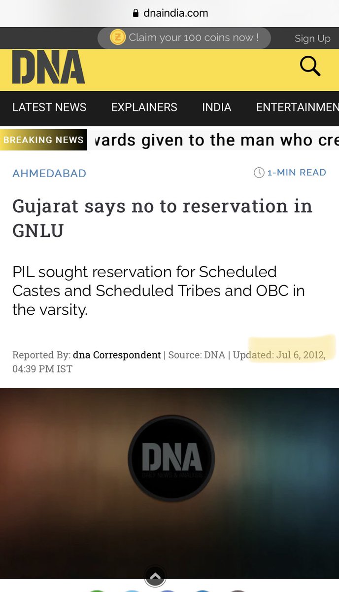 Dilip Mandal (@profdilipmandal) on Twitter photo गुजरात नेशनल लॉ स्कूल गुजरात सरकार की यूनिवर्सिटी है। वहाँ OBC कोटा नहीं है। <a href="/narendramodi/">Narendra Modi</a> के मुख्यमंत्री रहने के दौरान यहाँ OBC कोटा लगाने के लिए केस हुआ। मोदी ने कोर्ट में ओबीसी कोटा का विरोध कर दिया। वहाँ अब भी OBC कोटा नहीं है। मोदी दिल से ओबीसी विरोधी हैं। <a href="/nitinmeshram_/">Nitin Meshram</a> गुजरात नेशनल लॉ स्कूल गुजरात सरकार की यूनिवर्सिटी है। वहाँ OBC कोटा नहीं है। <a href="/narendramodi/">Narendra Modi</a> के मुख्यमंत्री रहने के दौरान यहाँ OBC कोटा लगाने के लिए केस हुआ। मोदी ने कोर्ट में ओबीसी कोटा का विरोध कर दिया। वहाँ अब भी OBC कोटा नहीं है। मोदी दिल से ओबीसी विरोधी हैं। <a href="/nitinmeshram_/">Nitin Meshram</a>