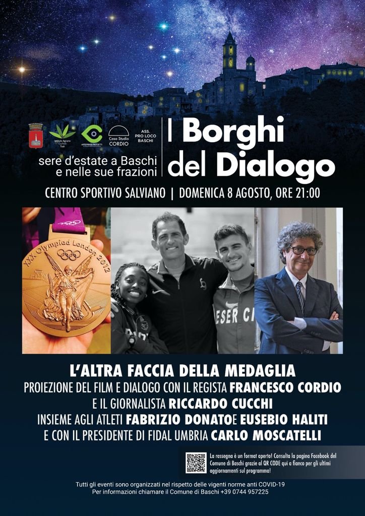 Cosa c'è dietro una medaglia. Ne parleremo, a fiaccola #olimpica spenta, stasera a #Baschi, nella splendida #Umbria. Un film da non perdere di <a href="/fcordio/">Francesco Cordio</a> e due chiacchiere sotto le stelle. Per chi potrà, per chi vorrà. #BuonaDomenica #8agosto