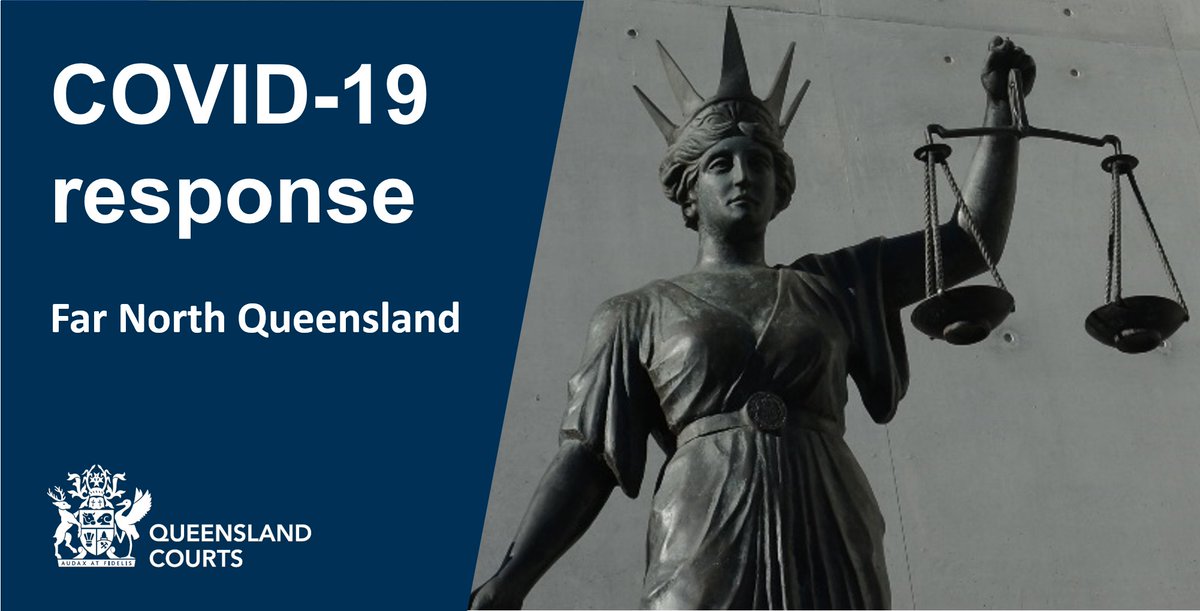 Refer to our website for #COVID19 arrangements in #FNQ Magistrates Courts (inc. circuits): #Cairns, #Yarrabah, #ThursdayIsland, #Weipa, #Pormpuuraw, #LockhartRiver bit.ly/3s0R14g #auslaw